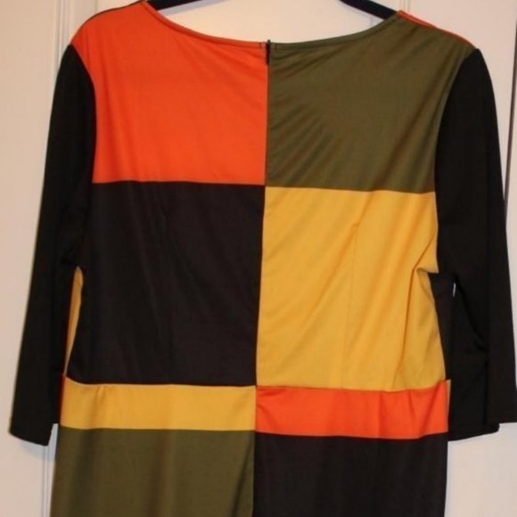 Casual block color full length dress - Picture 2 of 4